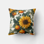 ひまわりの花とオレンジ秋デザイン クッション (裏面)