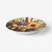 ひまわりの花とカボチャのボウル、7"紙ボウル ペーパーボウル (傾斜あり)