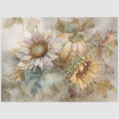 ひまわりの花とカボチャ秋の切り離 薄葉紙 (正面)