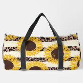 ひまわりの花とチーズストライプの花 ダッフルバッグ (裏面)