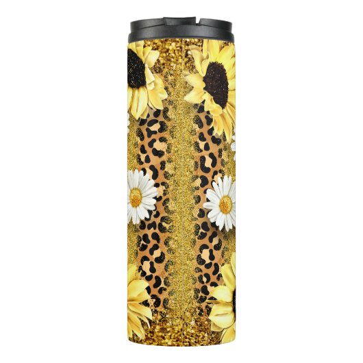 ひまわりの花とデイジーの花と母の生活テーマ タンブラー (裏面)