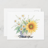 ひまわりの花とデイジーブーケ ポストカード (正面/裏面)