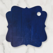 ひまわりの花とデイジー素朴ネイビーブルー秋 フェイバータグ (裏面)