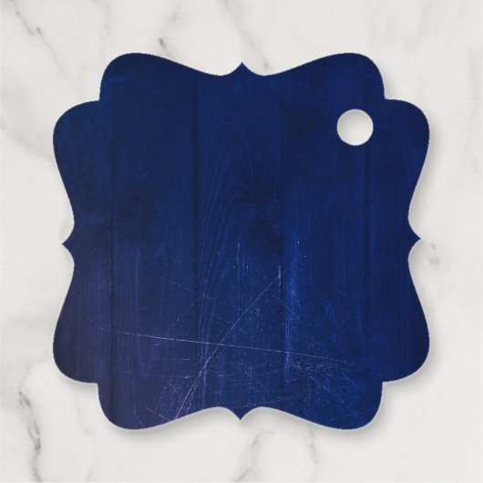 ひまわりの花とデイジー素朴ネイビーブルー秋 フェイバータグ (裏面)