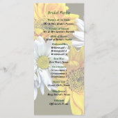 ひまわりの花とデイジー結婚式 プログラム (裏面)