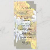 ひまわりの花とデイジー結婚式 プログラム (正面/裏面)