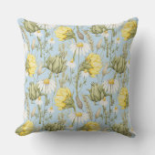 ひまわりの花とデイジー クッション (正面)