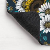 ひまわりの花とデイジー、夏の庭2 マウスパッド (コーナー)
