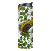ひまわりの花とデイジー、夏の庭3 タンブラー (回転左)