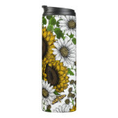 ひまわりの花とデイジー、夏の庭3 タンブラー (回転右)