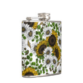 ひまわりの花とデイジー、夏の庭3 フラスク (右)