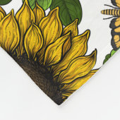 ひまわりの花とデイジー、夏の庭3 フリースブランケット (角)