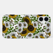 ひまわりの花とデイジー、夏の庭3 iPhoneケース (裏面横)