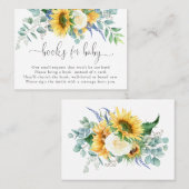 ひまわりの花とバラの本ベビーエンクロージャカード 名刺 (正面/裏面)
