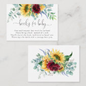 ひまわりの花とバラの本ベビーエンクロージャカード 名刺 (正面/裏面)