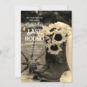 ひまわりの花とブーツ最後のロデオバチェロレッテ 招待状 (正面)