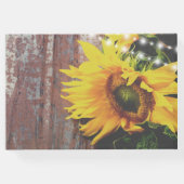 ひまわりの花とライトカントリー素朴ウェディング ゲストブック (裏面)