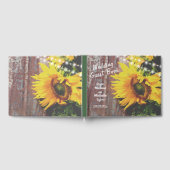 ひまわりの花とライトカントリー素朴ウェディング ゲストブック (全面)