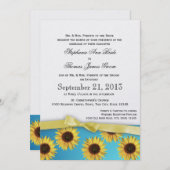 ひまわりの花とリボンの国の結婚式 招待状 (正面/裏面)