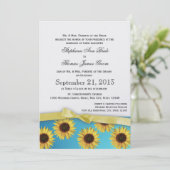 ひまわりの花とリボンの国の結婚式 招待状 (スタンド正面)