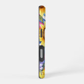 ひまわりの花とレインボーウェーブ iPhoneケース (右側面)