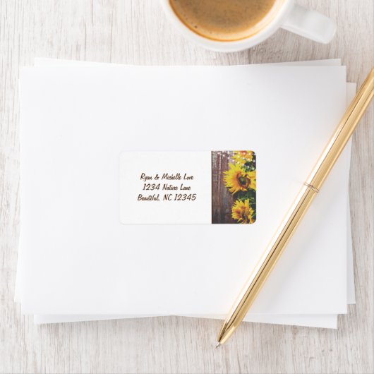 ひまわりの花と光の国素朴の住所 ラベル (インサイチュ)