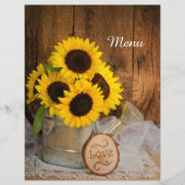 ひまわりの花と園散水缶結婚のメニュー (正面)