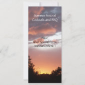 ひまわりの花と夏の夕日素朴の結婚式 招待状 (裏面)