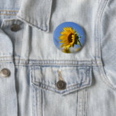 ひまわりの花と太陽 缶バッジ (インサイチュ)
