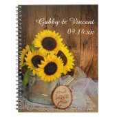 ひまわりの花と庭の散水缶納屋結婚の ノートブック (正面)