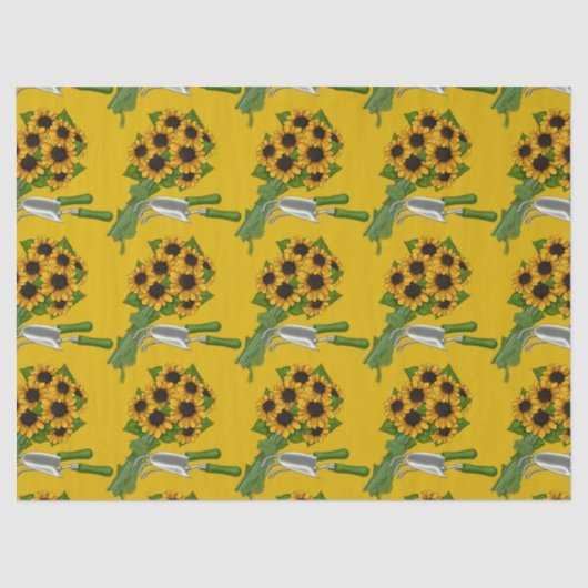 ひまわりの花と庭の道具 薄葉紙 (正面)