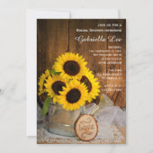 ひまわりの花と庭散水缶ブライダルシャワー 招待状 (正面)