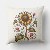 ひまわりの花と愛 クッション (裏面)