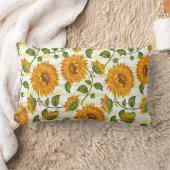 ひまわりの花と文字 ランバークッション (ブランケット)