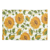 ひまわりの花と文字 枕カバー (裏面)