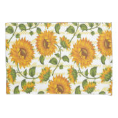 ひまわりの花と文字 枕カバー (正面)