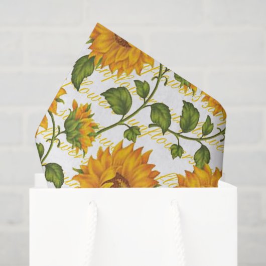 ひまわりの花と文字 薄葉紙 (ギフトバッグ)