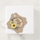 ひまわりの花と木のスライスありがとう フェイバータグ (インサイチュ)