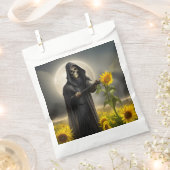 ひまわりの花と死神 フェイバーバッグ (クリップ留めされた状態)