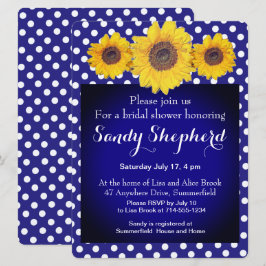 ひまわりの花と水玉模様No5 招待状