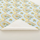 ひまわりの花と熱気球男の赤ちゃん シェルパブランケット (3/4)