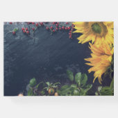 ひまわりの花と石板素朴カントリー赤ちゃんシャワー ゲストブック (裏面)