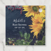 ひまわりの花と石板素朴カントリー赤ちゃんシャワー フェイバータグ (裏面)