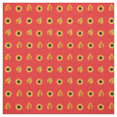 ひまわりの花と紅葉 ファブリック (見本)