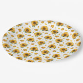 ひまわりの花と紅葉 ペーパープレート (アングル)