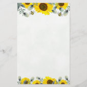 ひまわりの花と蜂のブライダルシャワーアドバイスの願い (裏面)