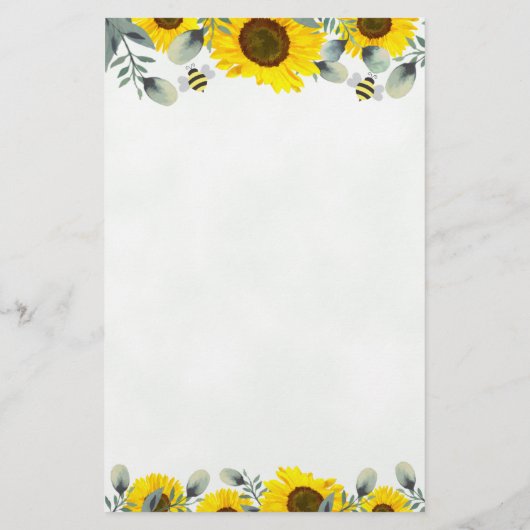 ひまわりの花と蜂のブライダルシャワーアドバイスの願い (裏面)