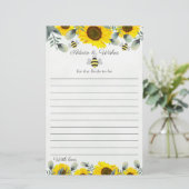 ひまわりの花と蜂のブライダルシャワーアドバイスの願い (スタンド正面)