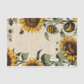 ひまわりの花と蜂の行のスクリプト 薄葉紙 (正面)