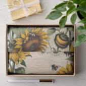 ひまわりの花と蜂の行のスクリプト 薄葉紙 (ギフト)